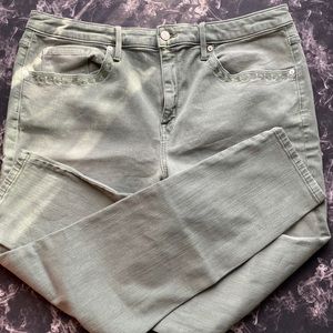 Green high rise skinny jean